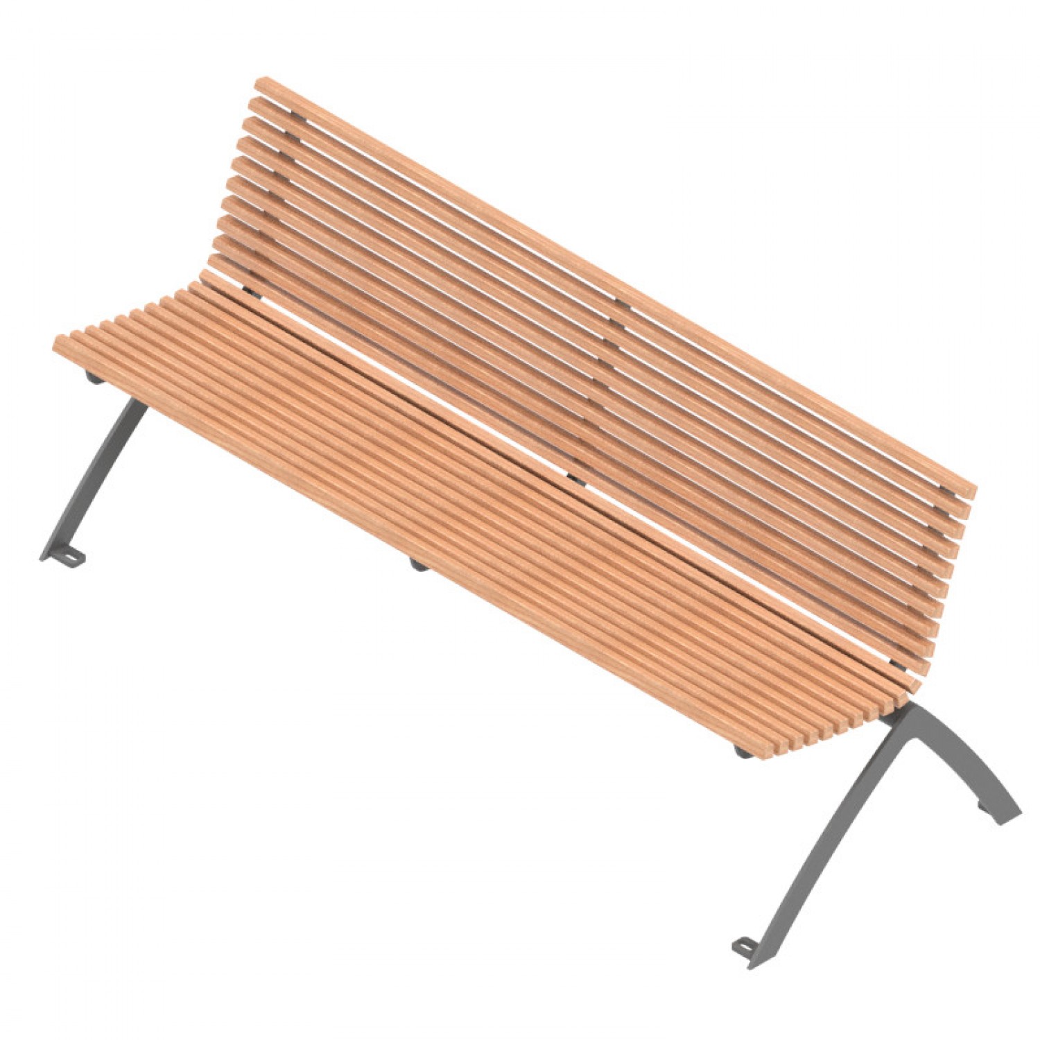 Banc avec dossier Synchro métal & bois