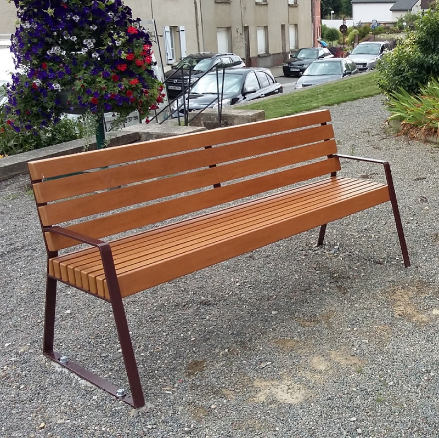 Banc avec dossier Kultura métal & bois