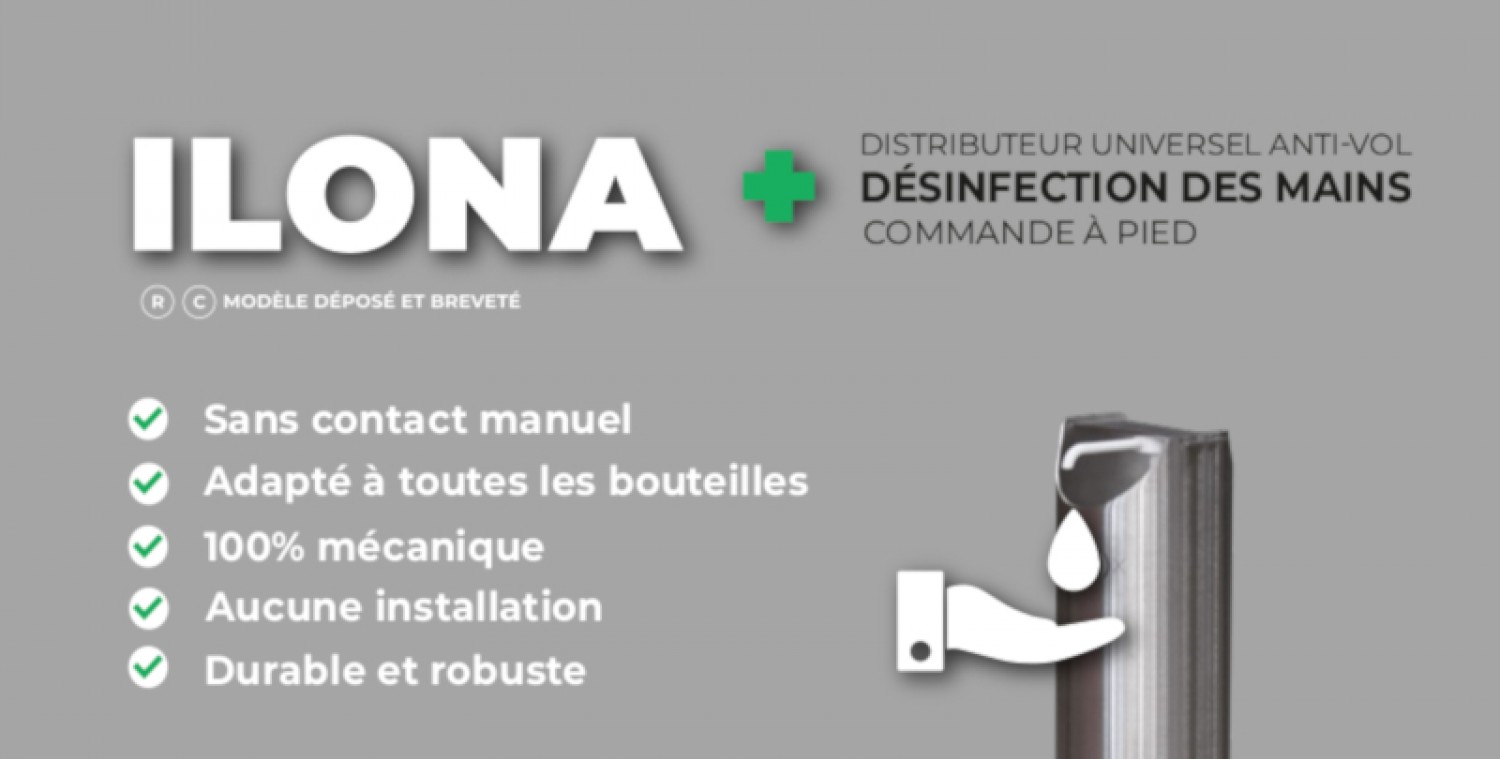 Borne distributeur désinfection des mains en acier inoxydable