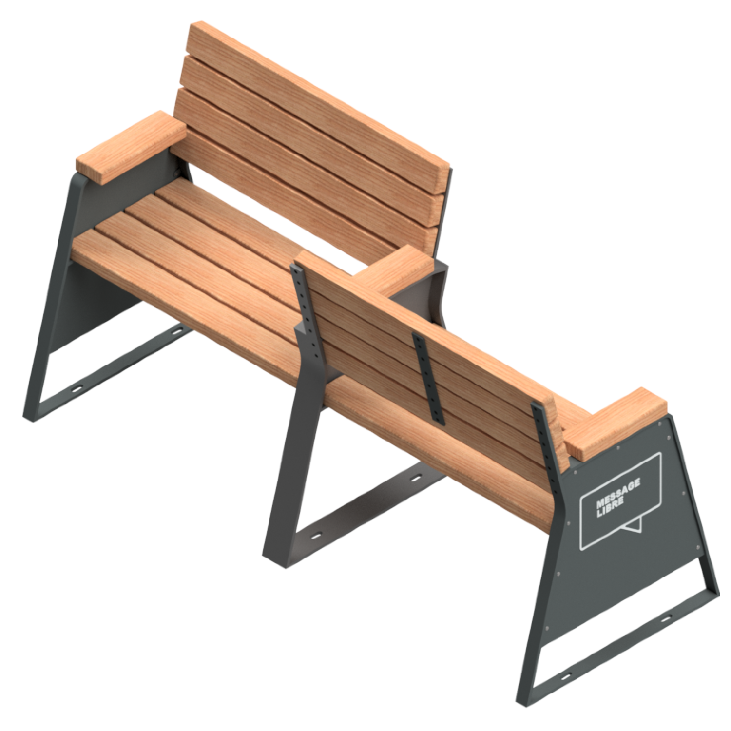 Fauteuil Double Maïa , métal et bois