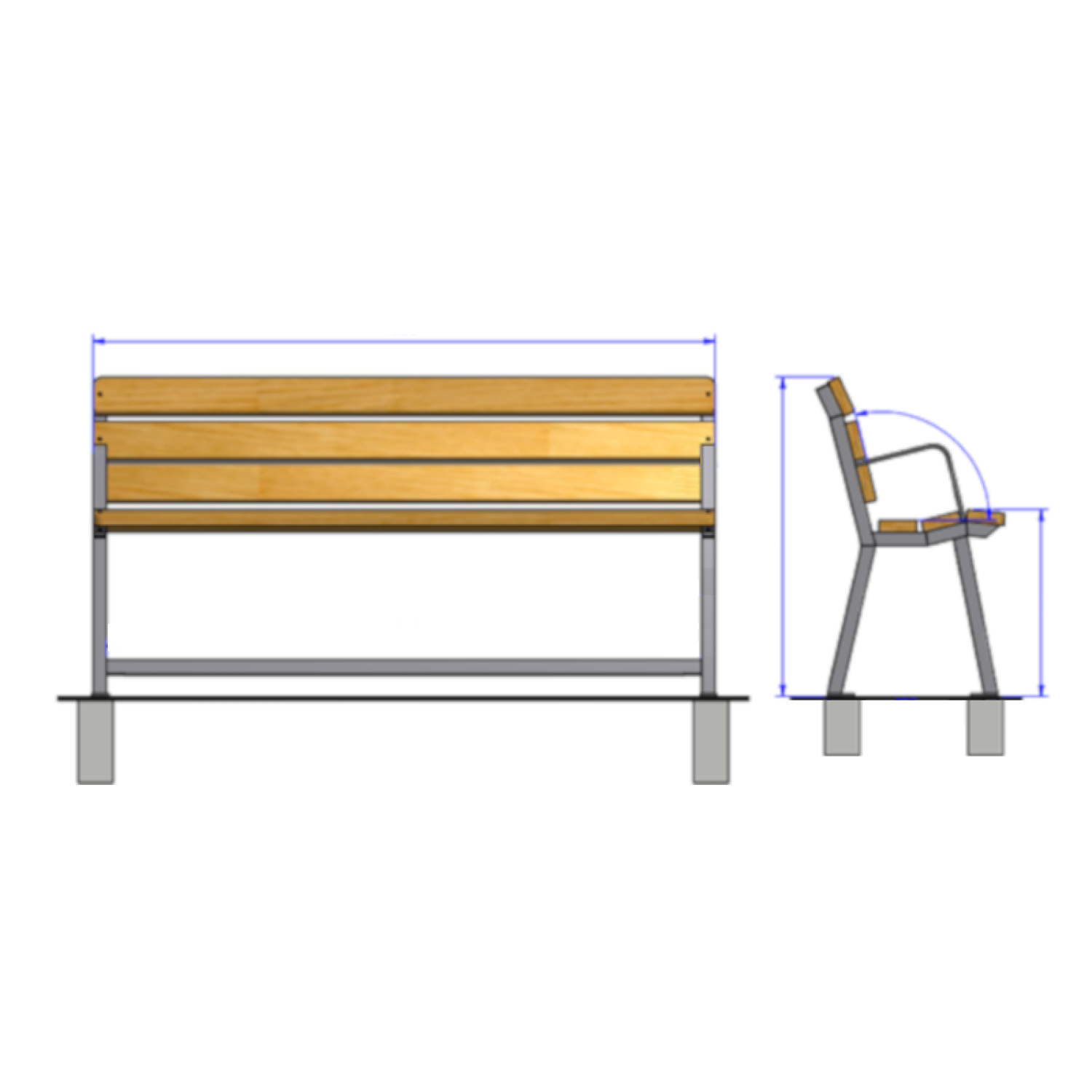 Banc Seniors Héritage en métal & bois